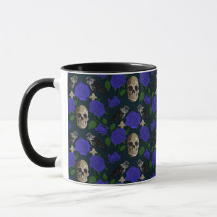 Caneca Vinhas Rosa de Grãos Góticos Escuros Raven Azul