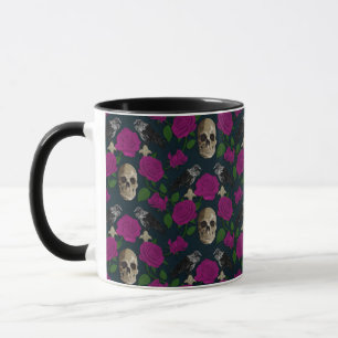 Caneca Vinhas Rosa de Grãos Góticos Escuros Raven Cor-de-