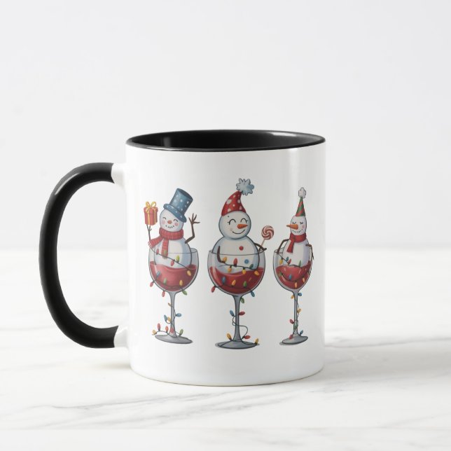 Caneca Vinho de Natal Bonecos de Neve Espiritos de Festa  (Esquerda)