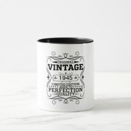 Caneca Vintage 1945 80º Aniversário Envelhecido à Perfeiç