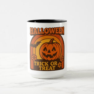 Caneca Vintage 1970s Trick or Tratat Halloween