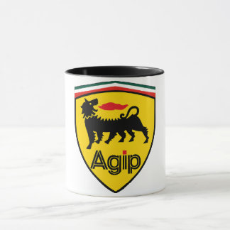 Caneca Vintage Agip Logo Coffee Mug with Six-Legged Dog