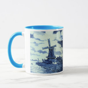 Caneca Vintage Antique Delft Blue Azulejo - Moinho