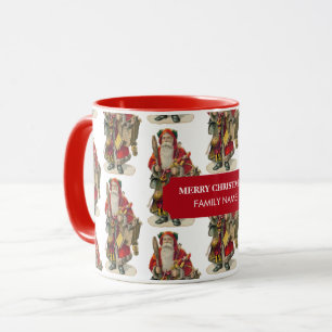 Caneca Vintage Antique Natal Papai Noel Nome Personalizad