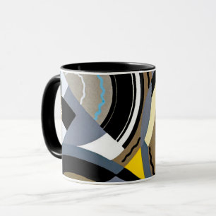 Caneca Vintage Art Deco Pochoir Jazz Formas Geométricas