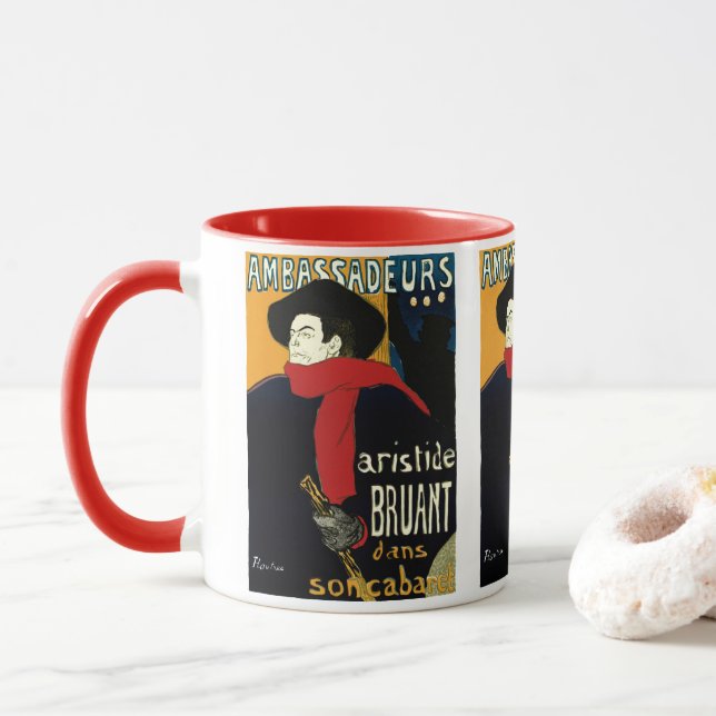 Caneca Vintage Art Nouveau Embaixadores, Toulouse Lautrec (Com Donut)