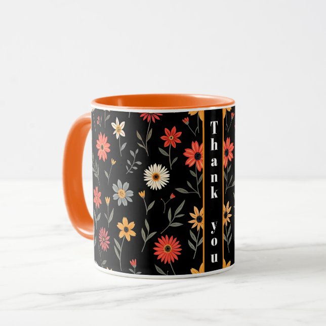 Caneca Vintage Bela Coleção Floral Popular (Frente Esquerda)