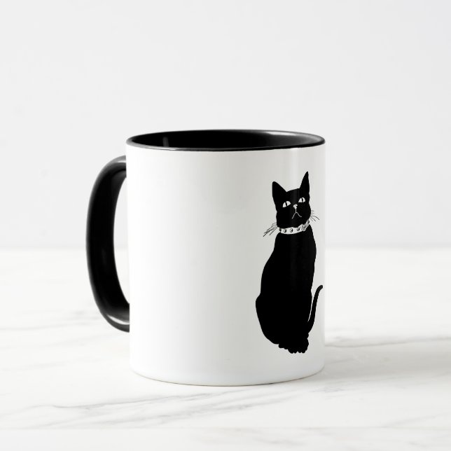 Caneca Vintage Black Cat (Frente Esquerda)