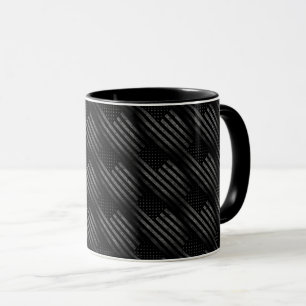 Caneca Vintage Black Grunge USA American Flag Pattern