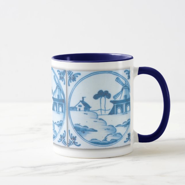 Caneca Vintage Blue Delft Windmill Café Mug (Direita)