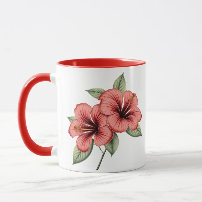 Caneca Vintage Botanical Hibiscus Coffee, tea mug (Esquerda)