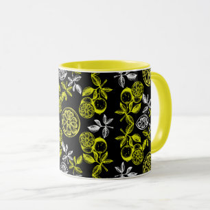 Caneca Vintage Botanical Lemon Impressão