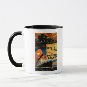 Caneca Vintage branco PosterEurope do SÉNIOR da estrela