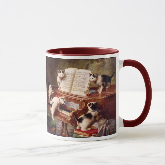 Caneca Vintage Cat Art: Considerando dos Kittens (Direita)