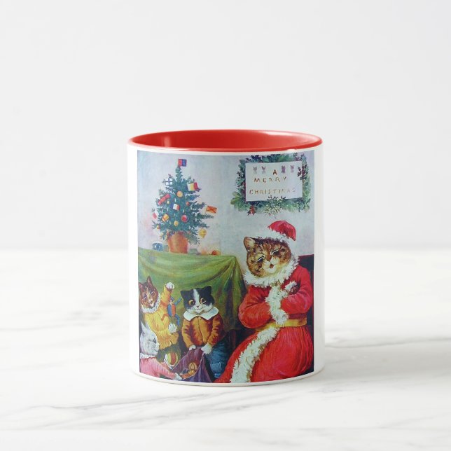Caneca Vintage Cat Christmas, Louis Wain (Centro)