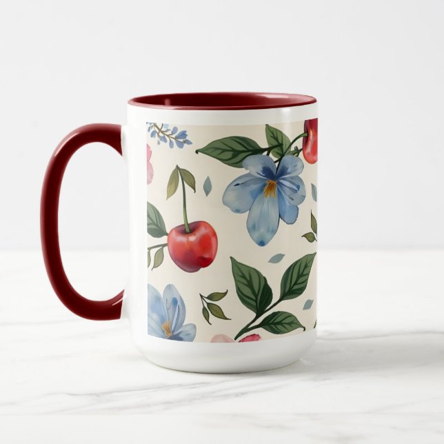 Caneca Vintage Cherry and Floral Coffee Mug (Esquerda)