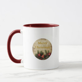 Caneca Vintage Christmas Mug – Classic Red & Green Cup