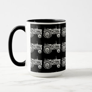 Caneca Vintage Cinza, trator de fergison Café Mug
