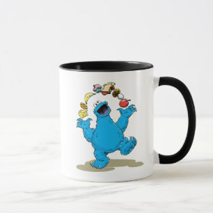 Caneca Vintage Cookie Monster Fazendo malabarismo