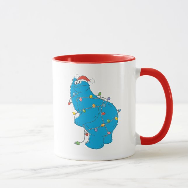 Caneca Vintage Cookie Monster Luzes de Natal (Direita)