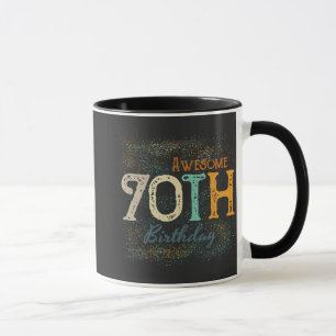 Caneca vintage decorativo incrível aniversário de 70