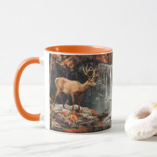 Caneca Vintage Deer Woodland Waterfall
