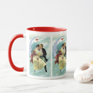 Caneca Vintage Dia de os namorados Vitoriano Amor e Roman