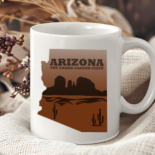 Caneca vintage do mapa de estado de arizona