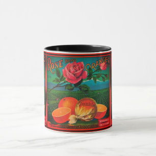 Caneca Vintage dos rosas e das laranjas