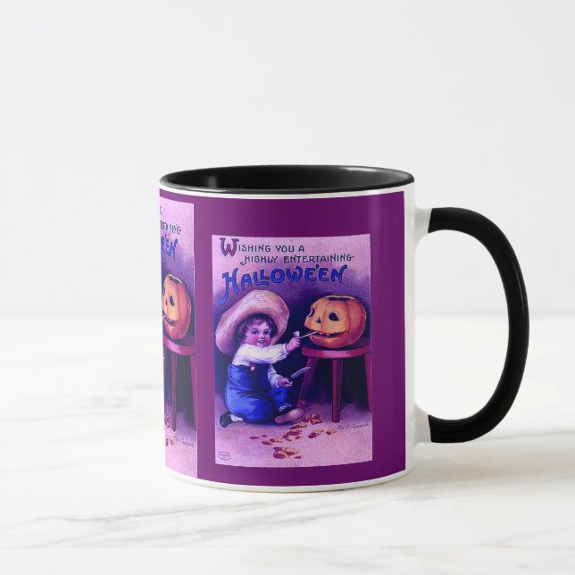 Caneca Vintage entrando no Halloween (Direita)