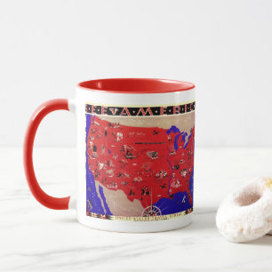 Caneca Vintage, Estados Unidos da América, mapa do Viagem