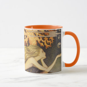 Caneca Vintage Fairy Tale, Pequena Sereia no Oceano Coral