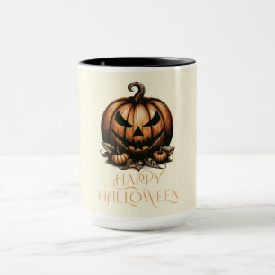 Caneca Vintage feliz abóbora do Halloween