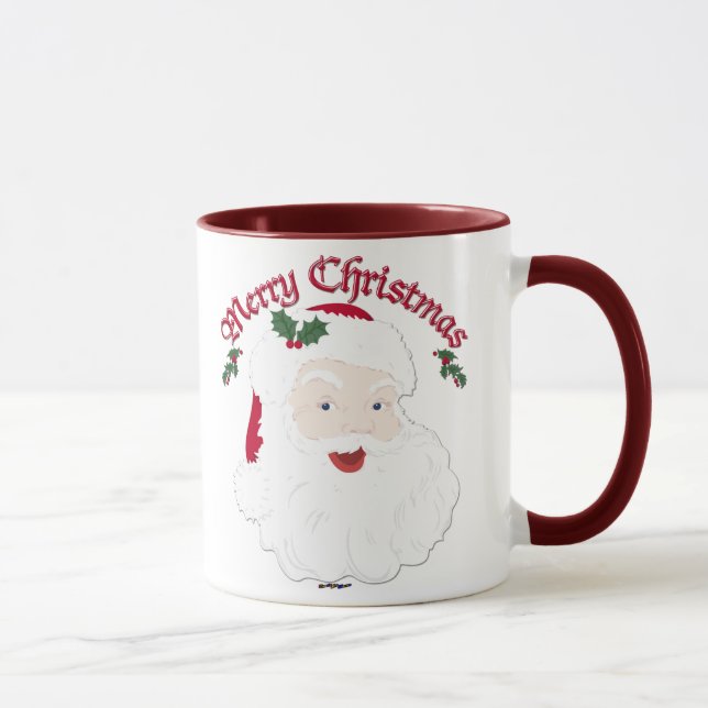 Caneca Vintage Felry Christmas Papais noeis - script (Direita)