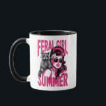 Caneca Vintage Feral Girl Summer Ogambm Funny Raccoon<br><div class="desc">Vintage Feral Girl Summer Ogambm Funny Raccoon</div>