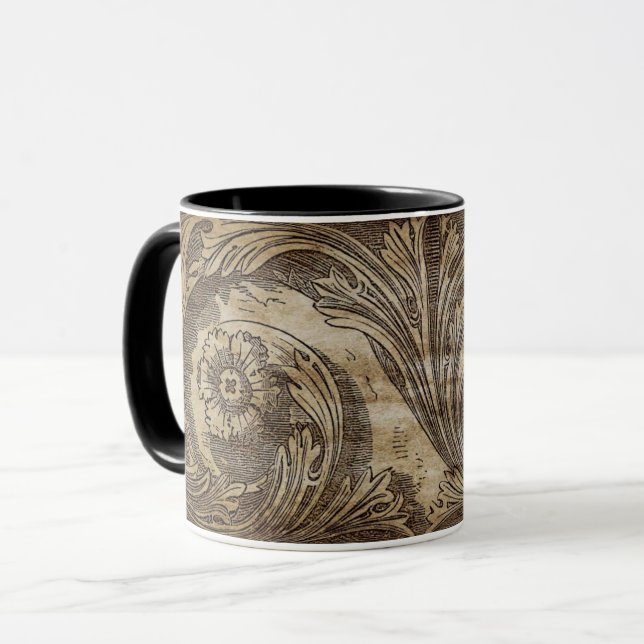 Caneca Vintage Flower Pattern Mug (Frente Esquerda)