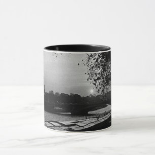 Caneca vintage França Paris torre Eiffel pôr do so