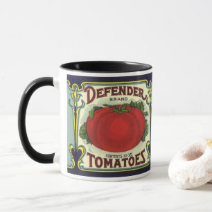 Caneca Vintage Fruta Crate Label Art, Defender Tomates