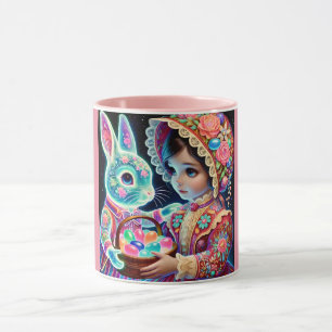 Caneca VINTAGE GIRL Ovos Bunny ~ Mug