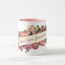 Vintage Girly Floral, Personalizável, Te Ama Vovó