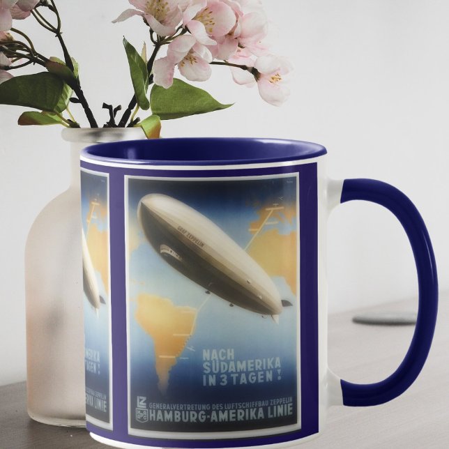 Caneca Vintage Graf Zeppelin viagem (Criador carregado)