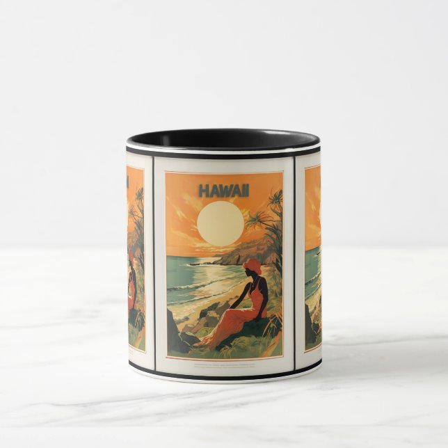 Caneca Vintage Hawaii: Viagem tropical (Centro)