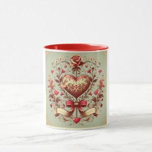 Caneca Vintage Heart Dia de os namorados xoxo