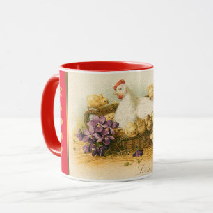 Caneca Vintage Hen E Páscoa De Galinhas