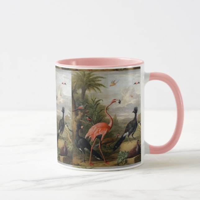 Caneca Vintage Jakob Bogdani Birds em uma paisagem (Direita)