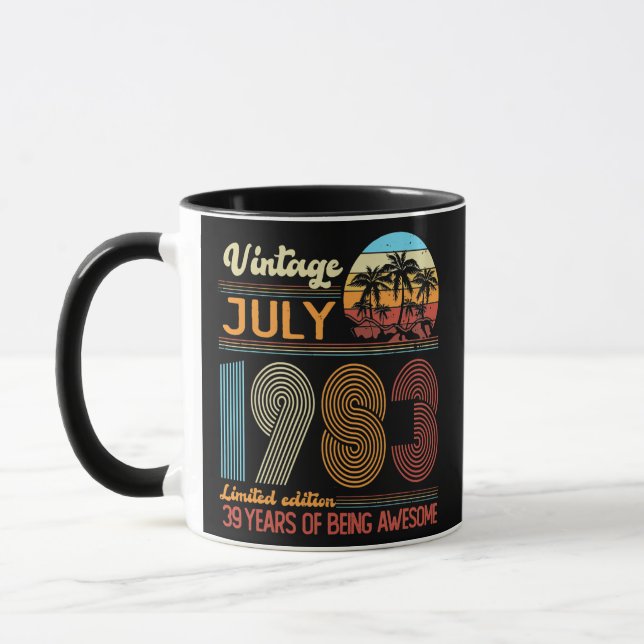 Caneca Vintage julho de 1983 Edição limitada Aniversário  (Esquerda)