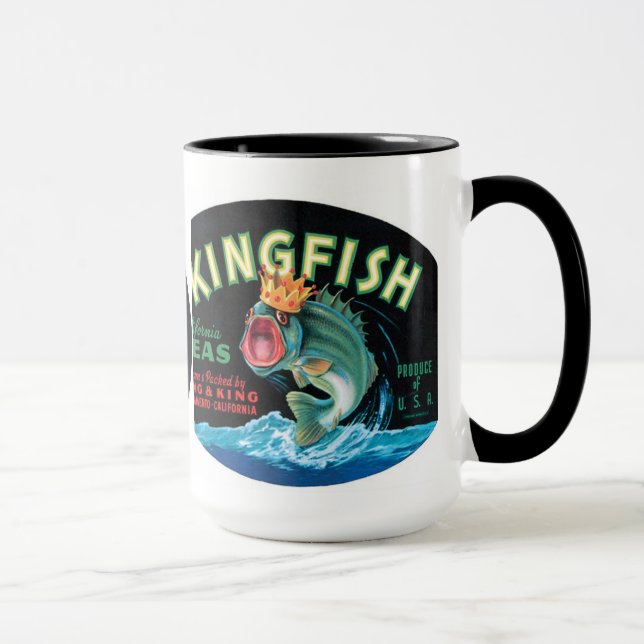 Caneca Vintage Kingfish Peas Label - Mug (Direita)