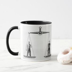 Caneca Vintage Labor vs Management, Escalas de Justiça
