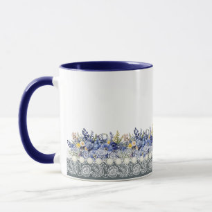 Caneca Vintage Lace E Pearls Floral