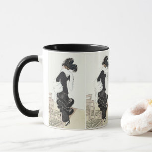 Caneca Vintage Lady Fashion, Alta Couture fur Casaco